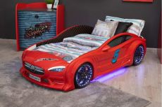 Дитяче ліжко машина Star Premium Mersedes GT red 190х90 см з підсвічуванням, музикою, шкіряний салон, пультом